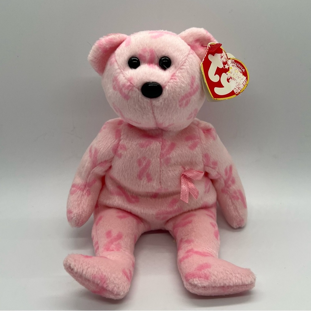 Ty Beanie Babies Breast Cancer Awareness Support Bear Plush